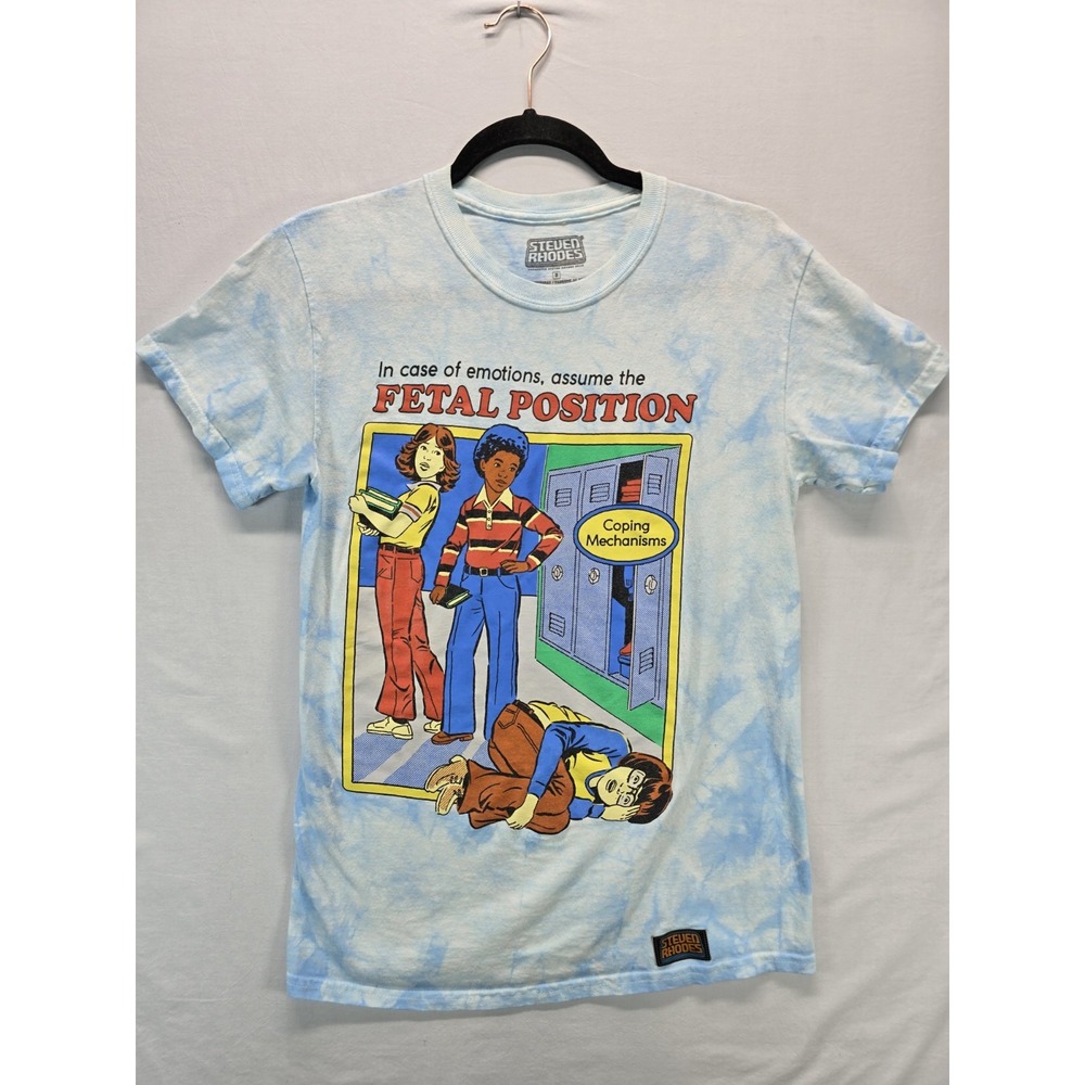 Steven Rhodes Fetal Position Coping Mechanisms Tie Dye Graphic T Shirt Size S